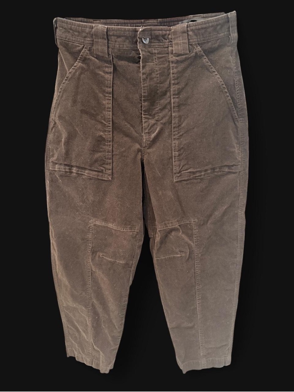 BANANA REPUBLIC Corduroy Barrel Pant in Dark Brown, Size 10.